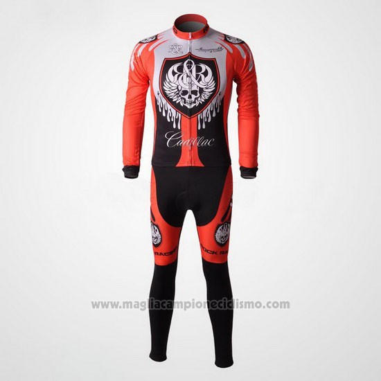 2010 Abbigliamento Ciclismo Rock Racing Rosso e Azzurro Manica Lunga e Salopette